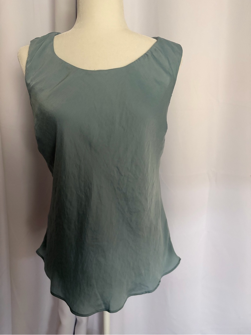 Sleeveless faux silk blouse
